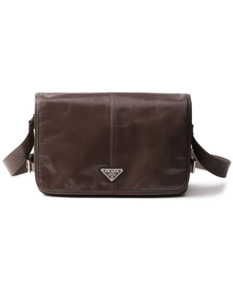 Prada Schultertasche aus Leder - Braun Braun