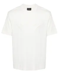 Emporio Armani T-Shirt mit Logo-Stickerei Weiß