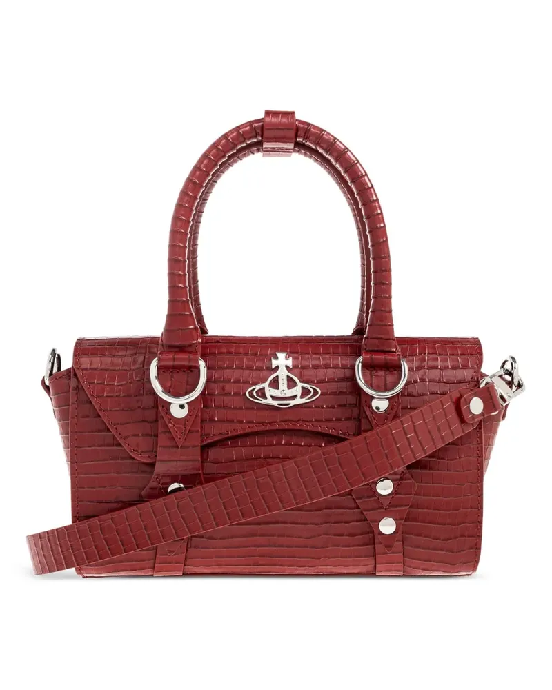 Vivienne Westwood Mini Bettina Tote Bag mit Kroko-Effekt - Rot Rot