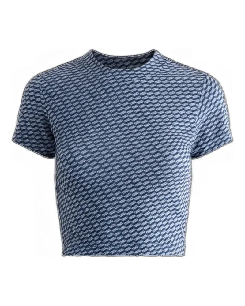 KITH Transparentes T-Shirt mit Monogramm - Blau Blau