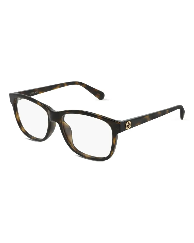 Gucci Brille mit eckigem Gestell - Braun Braun