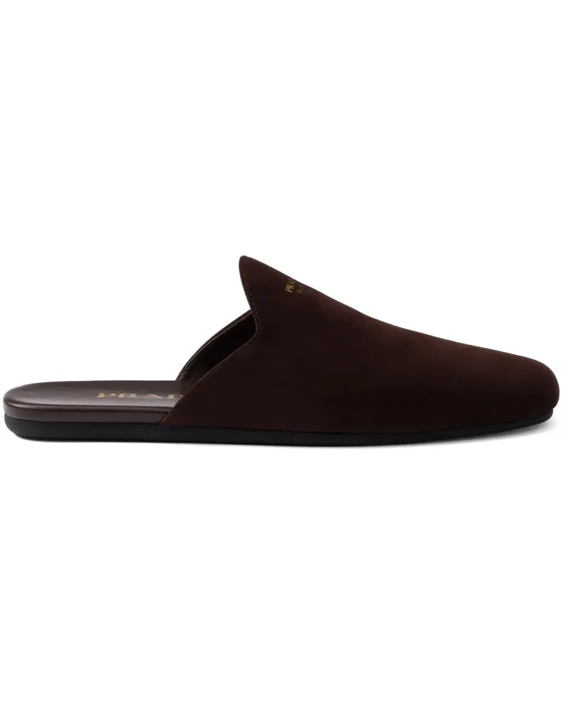 Prada Slipper aus Wildleder - Braun Braun