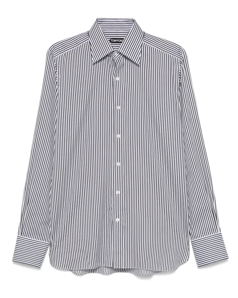 Tom Ford Gestreiftes Hemd - Schwarz Schwarz