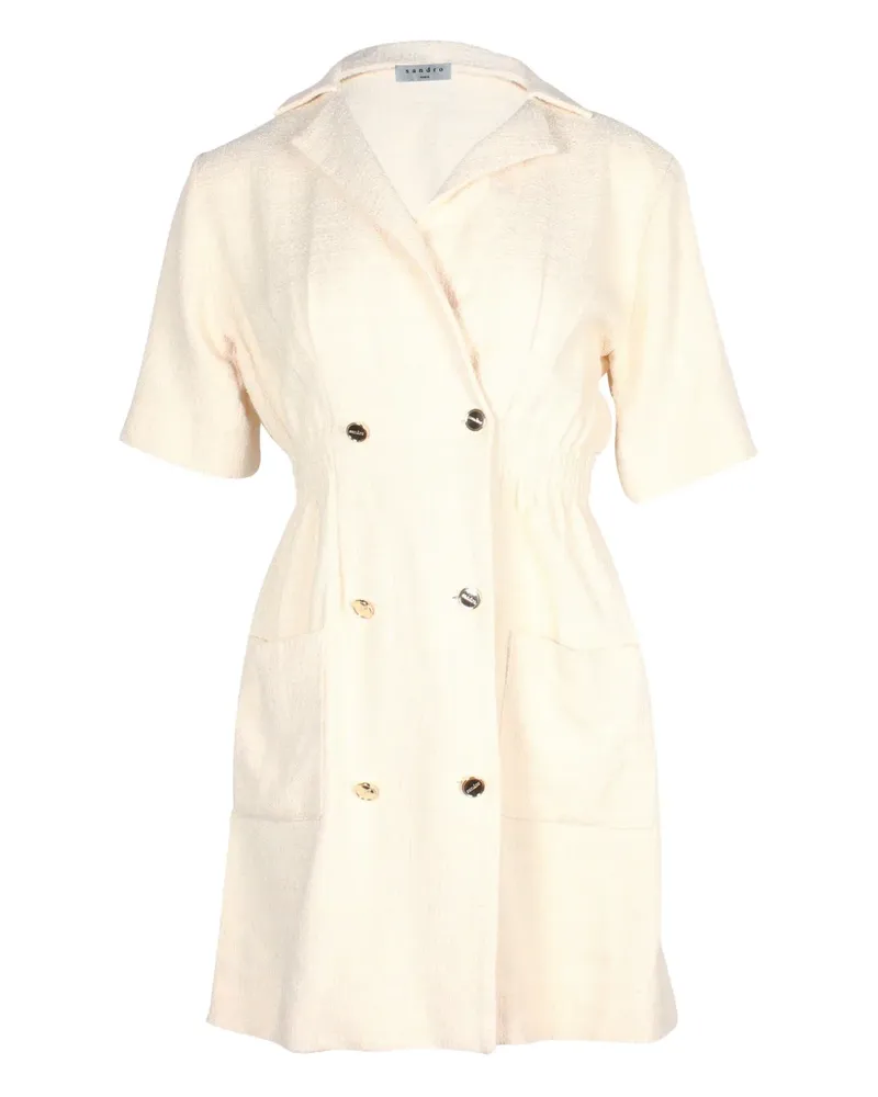 Sandro double-breasted tweed mini dress - Weiß Weiß