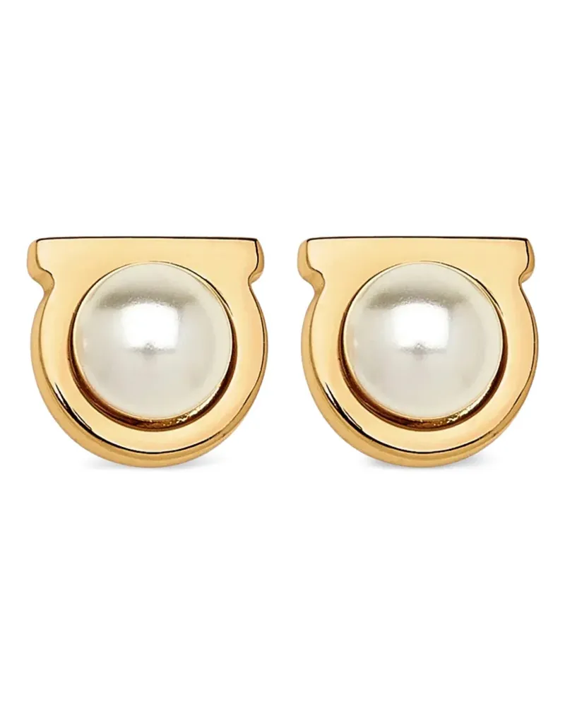 Ferragamo Gancini Ohrringe mit Kunstperlen - Gold Gold