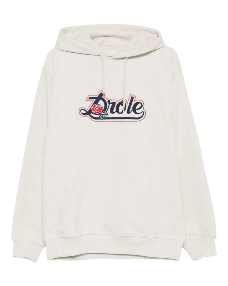Drôle de Monsieur Hoodie mit Rosendetail - Grau Grau