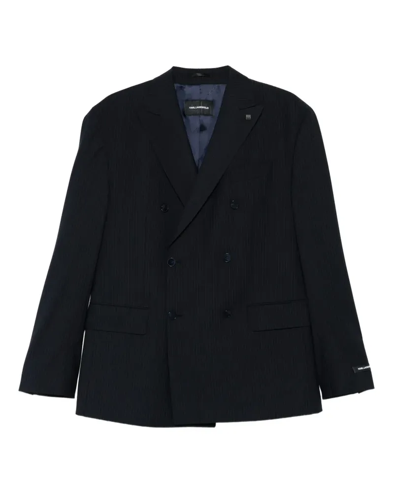 Karl Lagerfeld Doppelreihiger Classic Blazer mit Nadelstreifen - Blau Blau