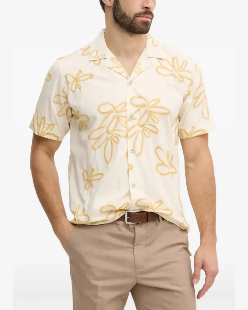 Lindbergh embroidered short-sleeve shirt - Nude Nude