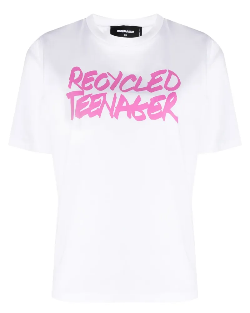 Dsquared2 T-Shirt mit Slogan-Print - Weiß Weiß