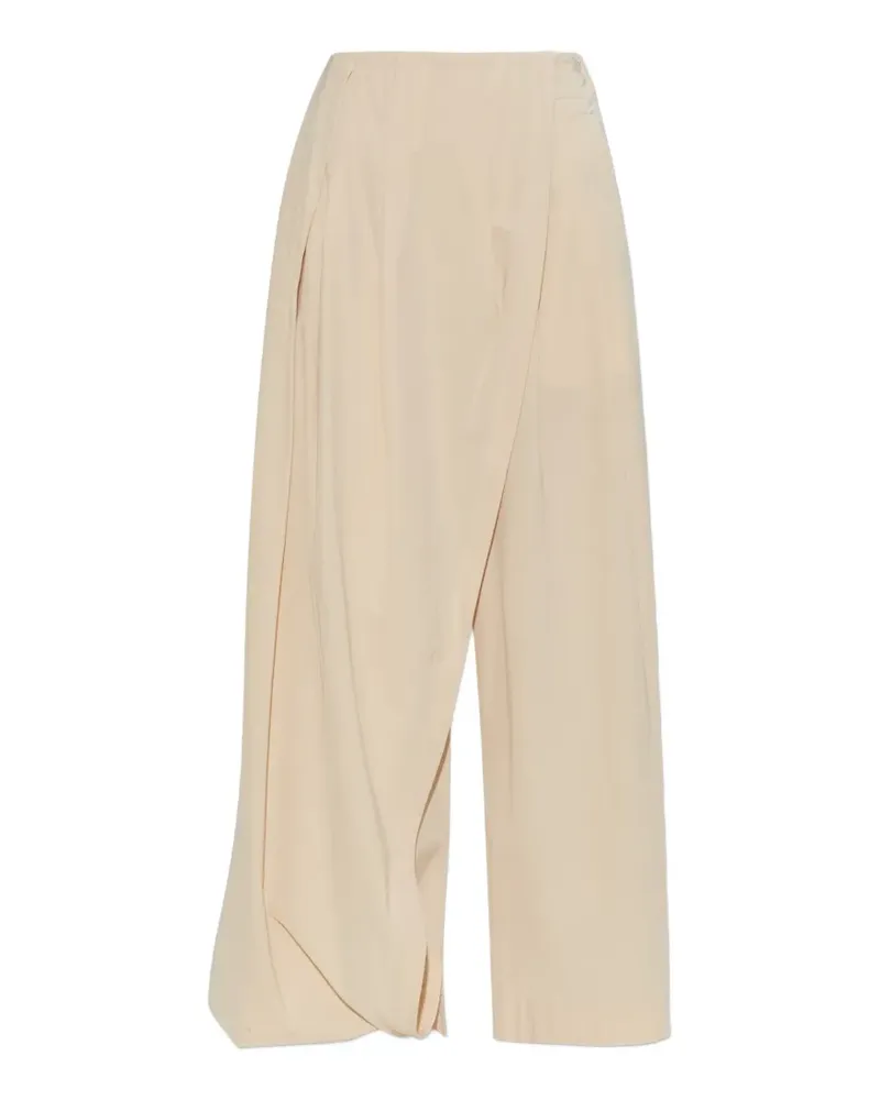 Issey Miyake Lopped wrap-front wide-leg trousers - Nude Nude