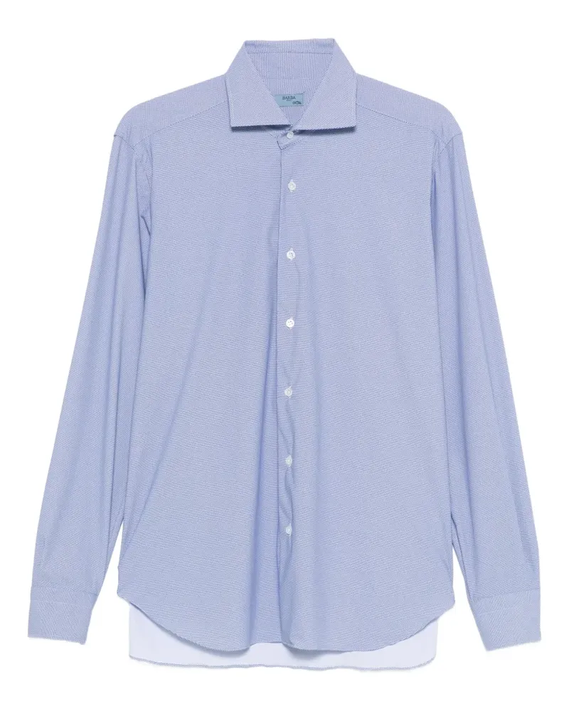 BARBA Gemustertes Button-down-Hemd - Blau Blau