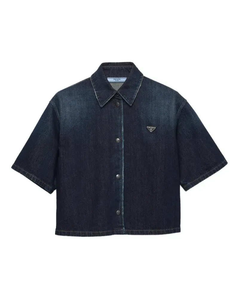 Prada Jeanshemd im Cropped-Design - Blau Blau