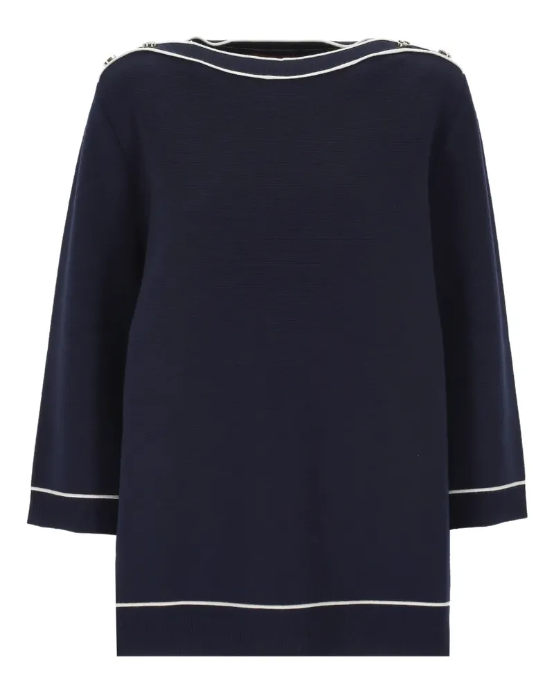 Gucci contrast-trim top - Blau Blau
