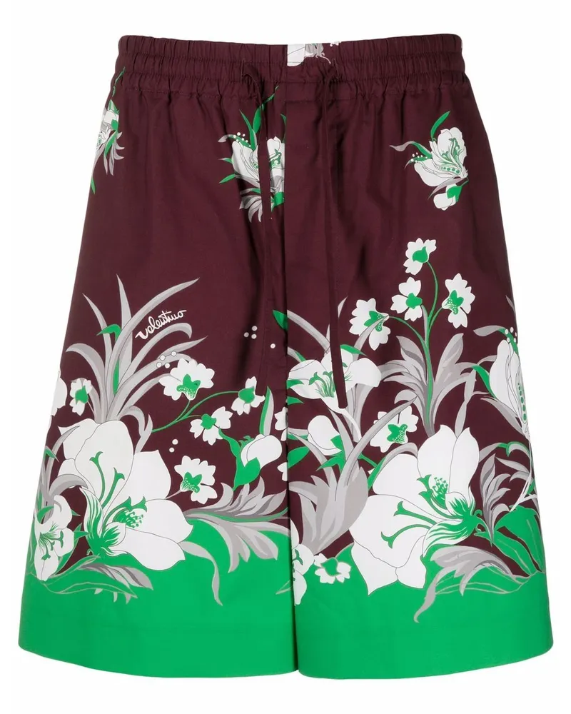 Valentino Garavani Shorts mit Blumen-Print - Rot Rot