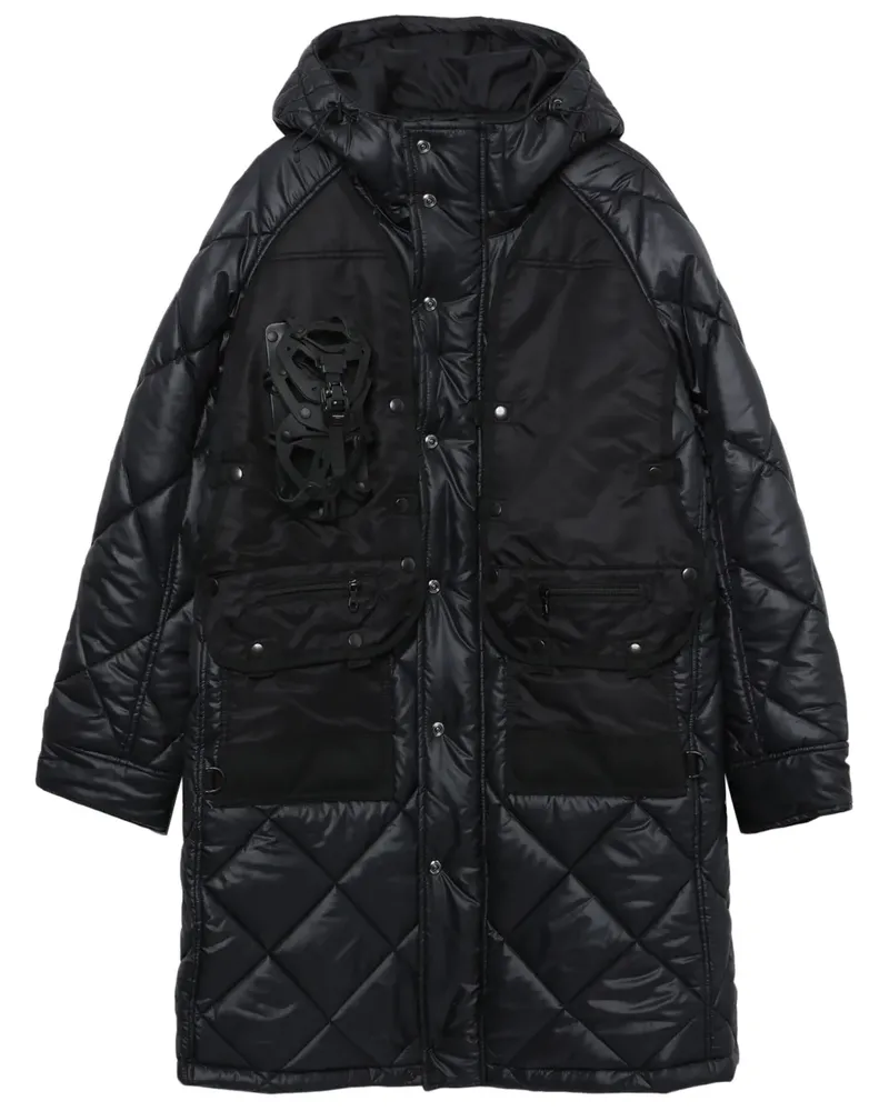Junya Watanabe Gesteppte Kapuzenjacke - Schwarz Schwarz