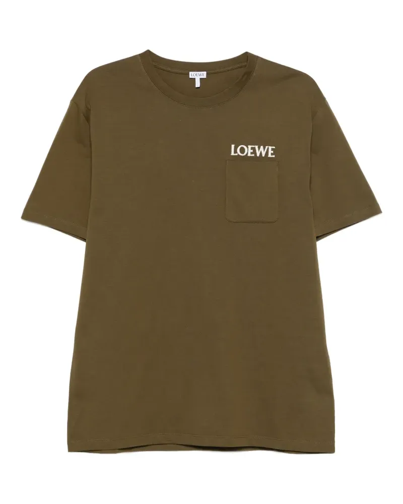 Loewe T-Shirt mit Tasche - Grün Grün
