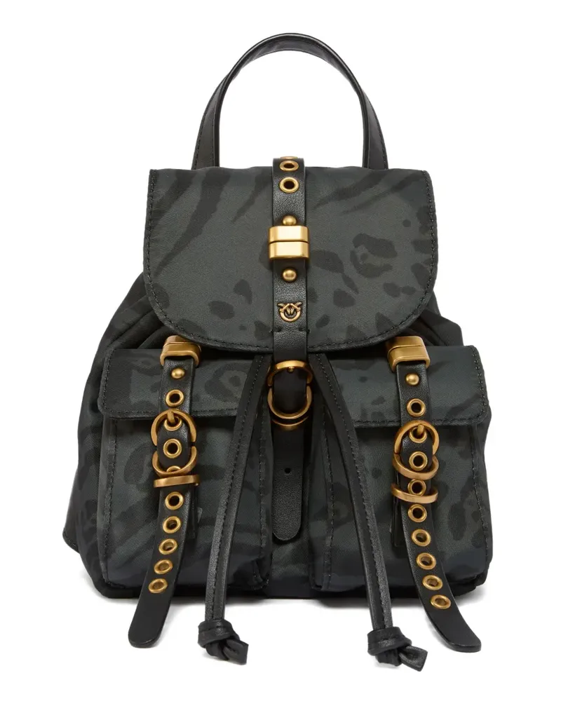 Pinko Rucksack mit Animal-Print - Grün Grün