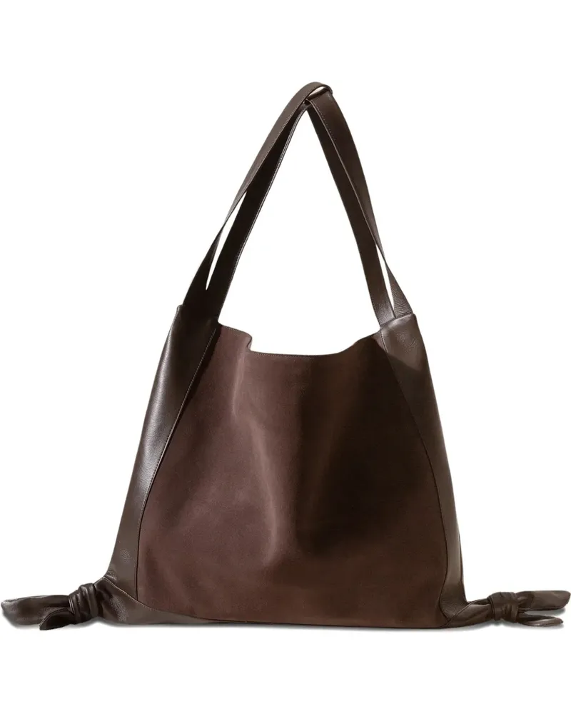 HEREU Cador suede knot shoulder bag - Braun Braun
