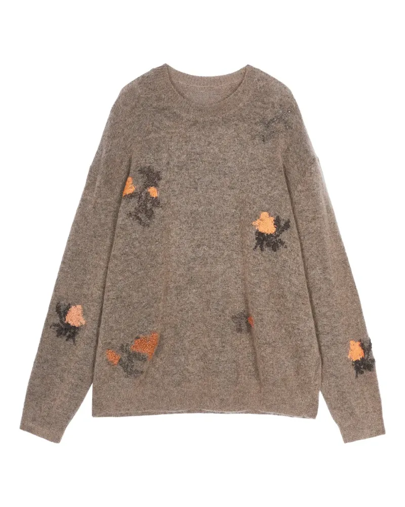 JNBY Oversized-Pullover aus Blumenjacquard - Braun Braun