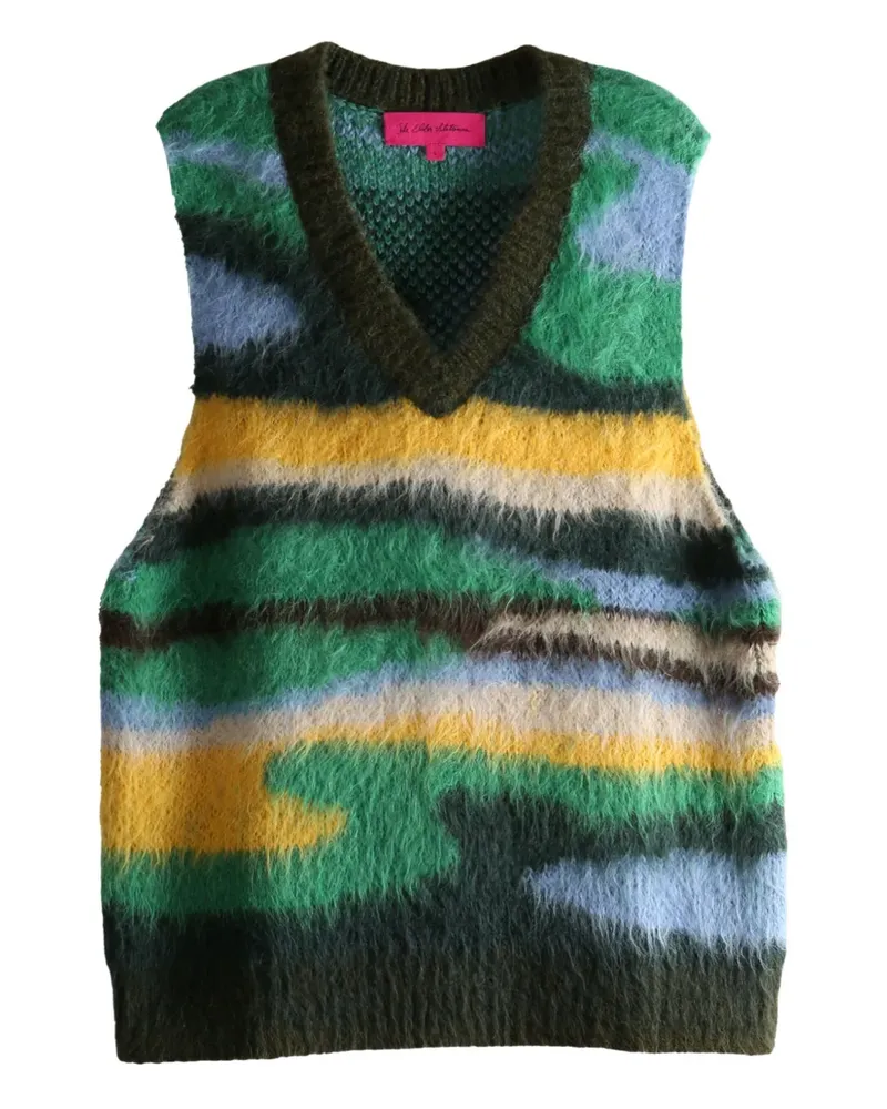 The Elder Statesman striped V-neck vest - Grün Grün
