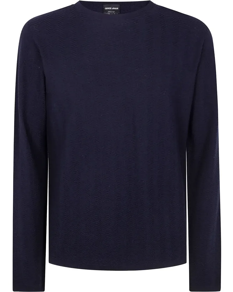 Giorgio Armani Pullover mit Rundhalsausschnitt - Blau Blau