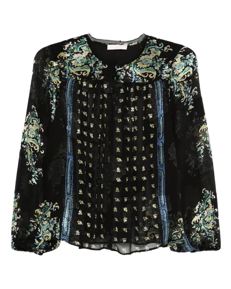 Ulla Johnson Bluse mit Stickerei - Schwarz Schwarz