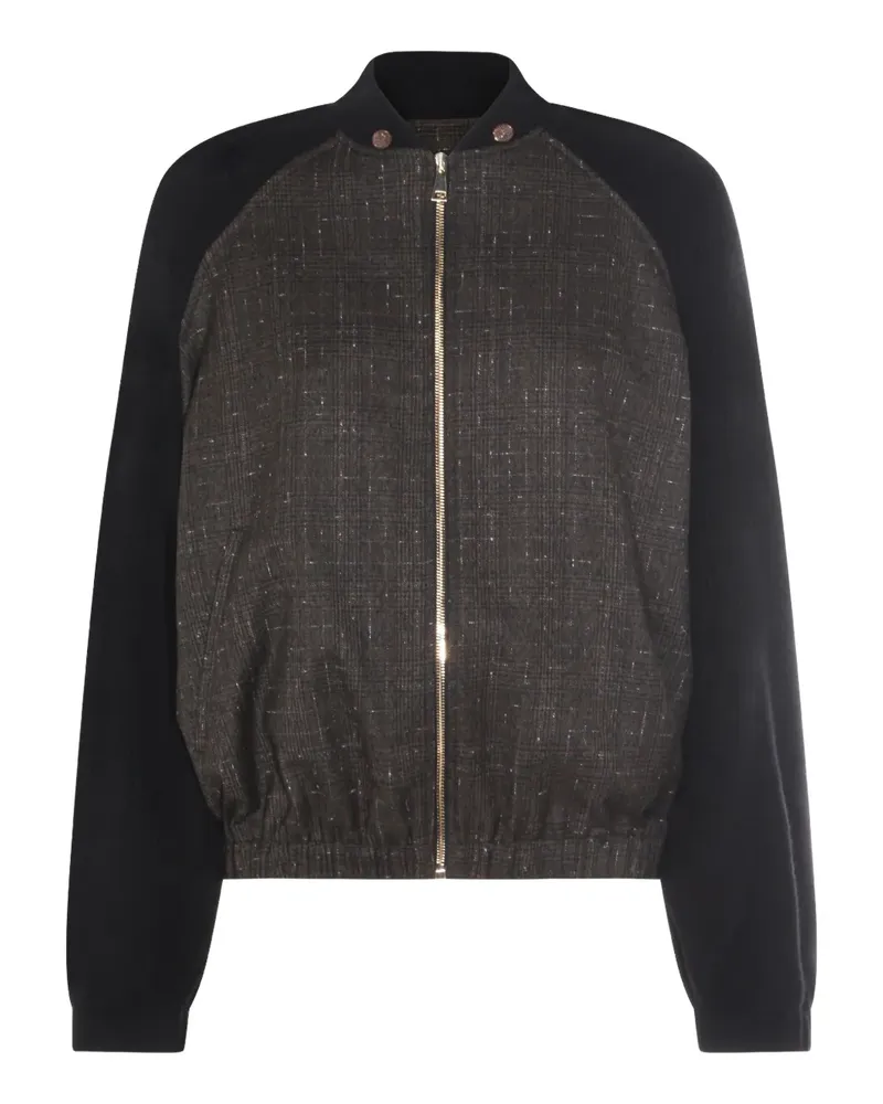 Fabiana Filippi plaid zip jacket - Braun Braun