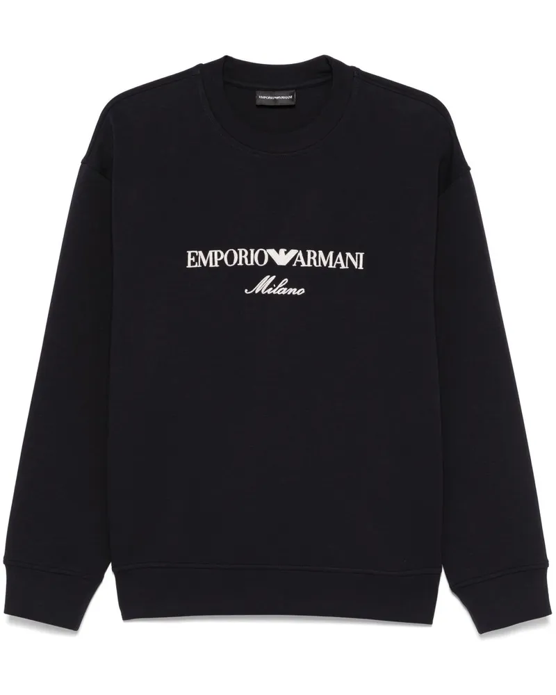 Emporio Armani Sweatshirt mit Logo-Stickerei - Blau Blau