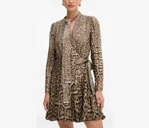 Minikleid mit Leoparden-Print - Braun