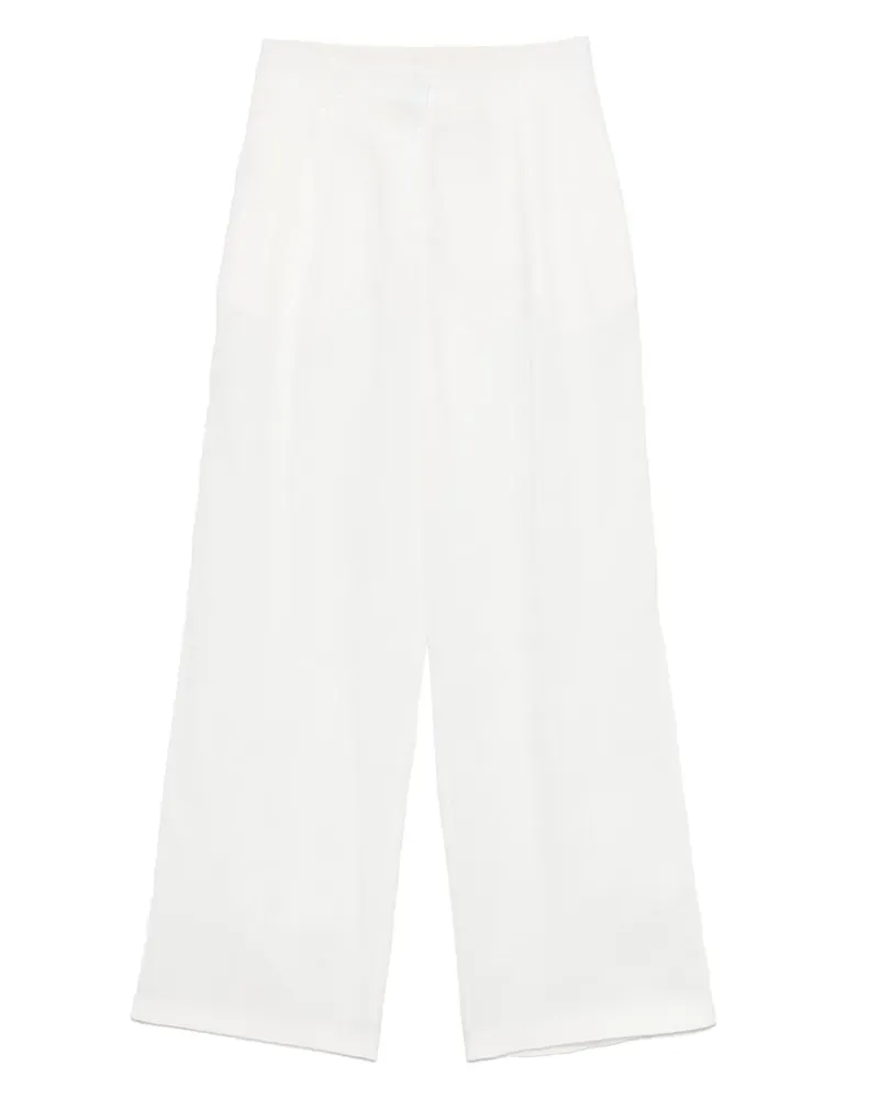 Semicouture Ausgestellte Leinenhose - Weiß Weiß