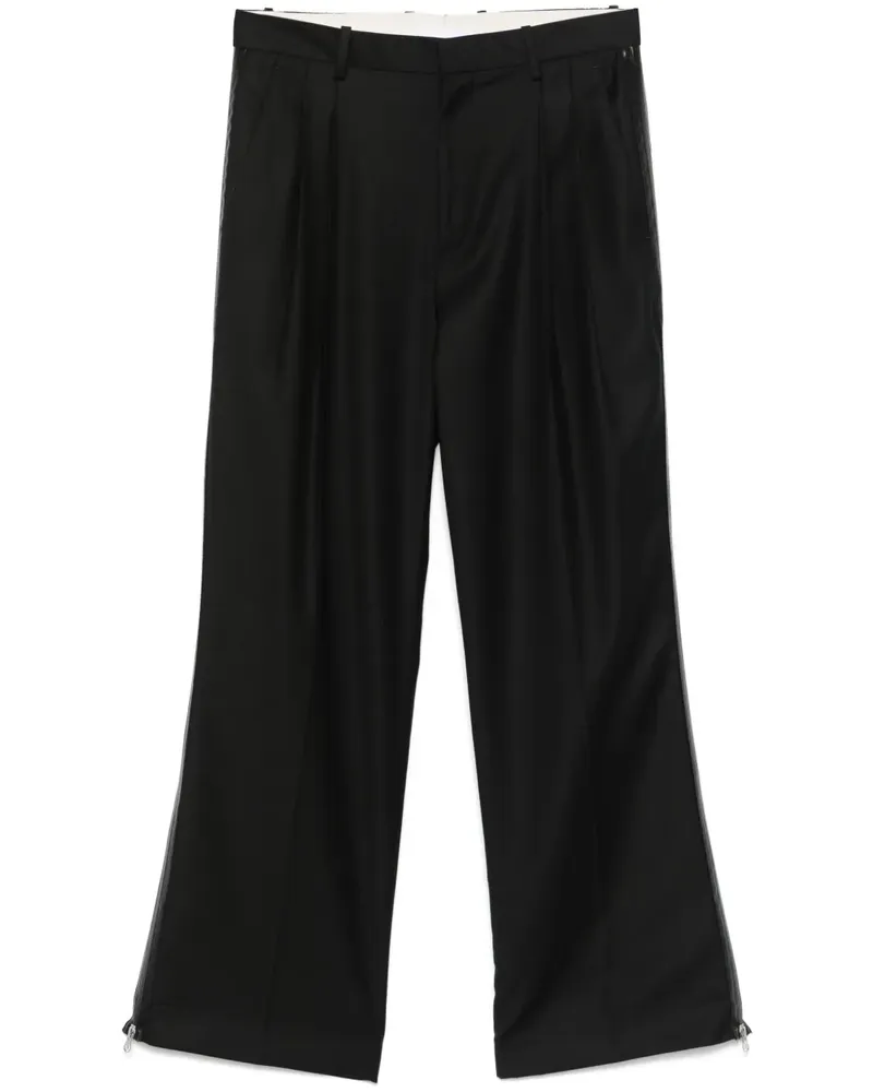 Helmut Lang Faltenhose mit Reißverschlussdetail - Schwarz Schwarz