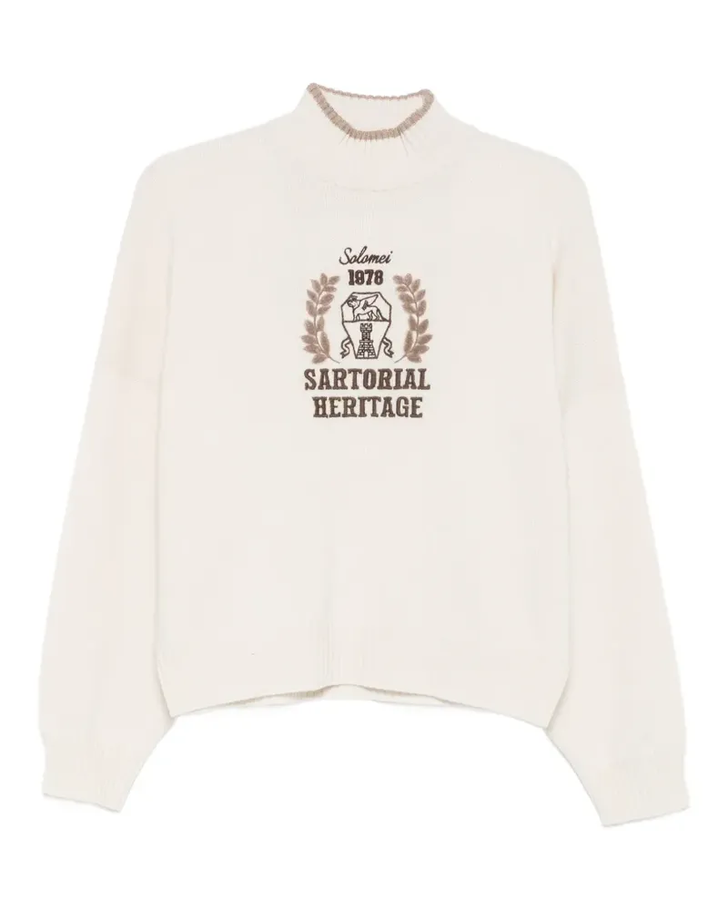 Brunello Cucinelli Sartorial Kaschmirpullover mit Heritage-Stickerei - Nude Nude