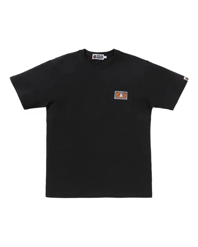 BAPE T-Shirt mit Brusttasche - Schwarz Schwarz