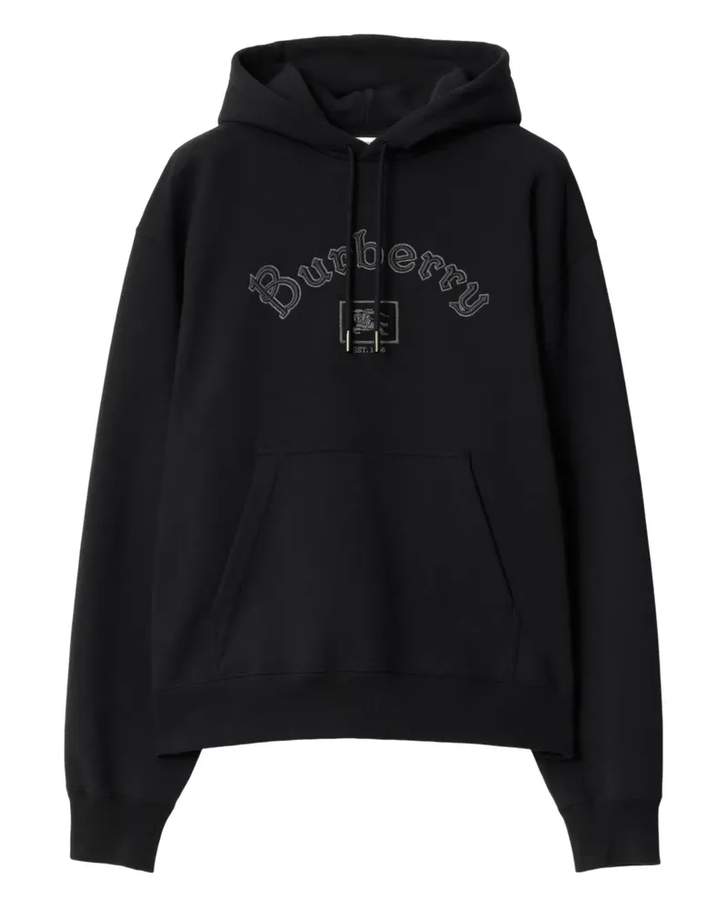 Burberry Hoodie mit Gothic-Logo - Schwarz Schwarz