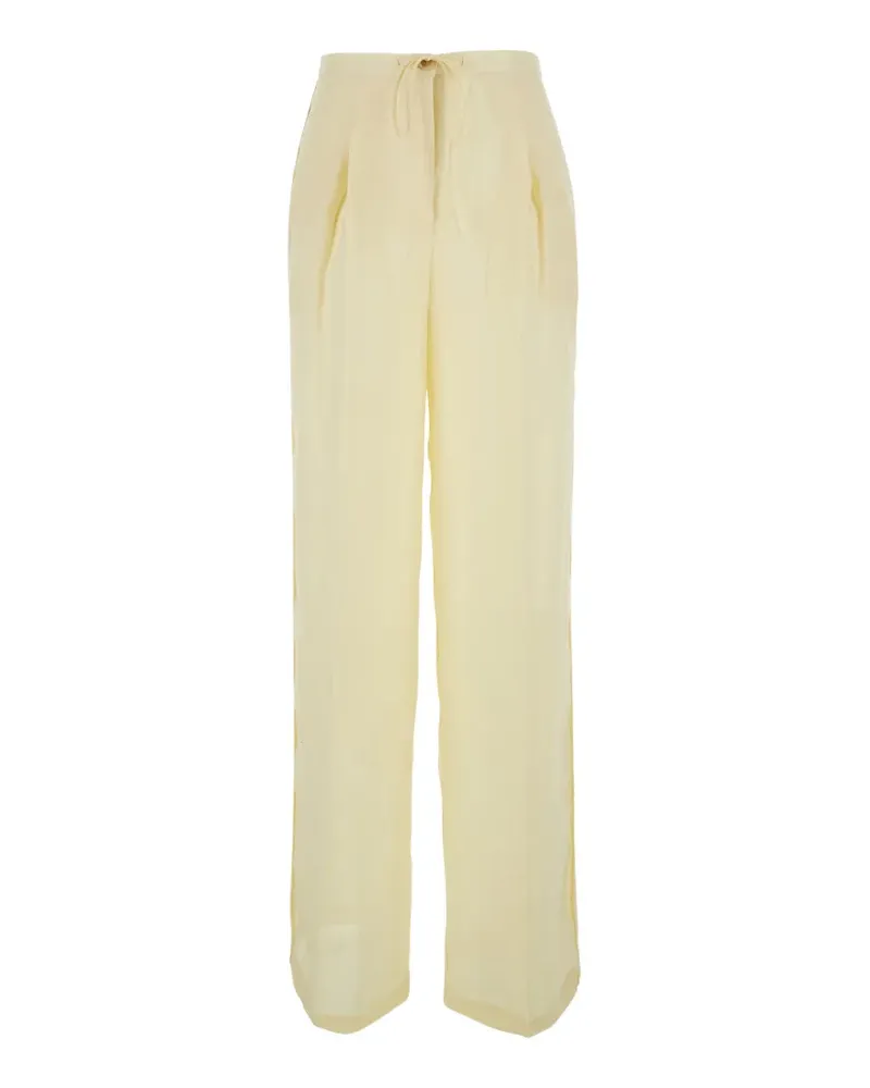 Semicouture pleated linen trousers - Gelb Gelb