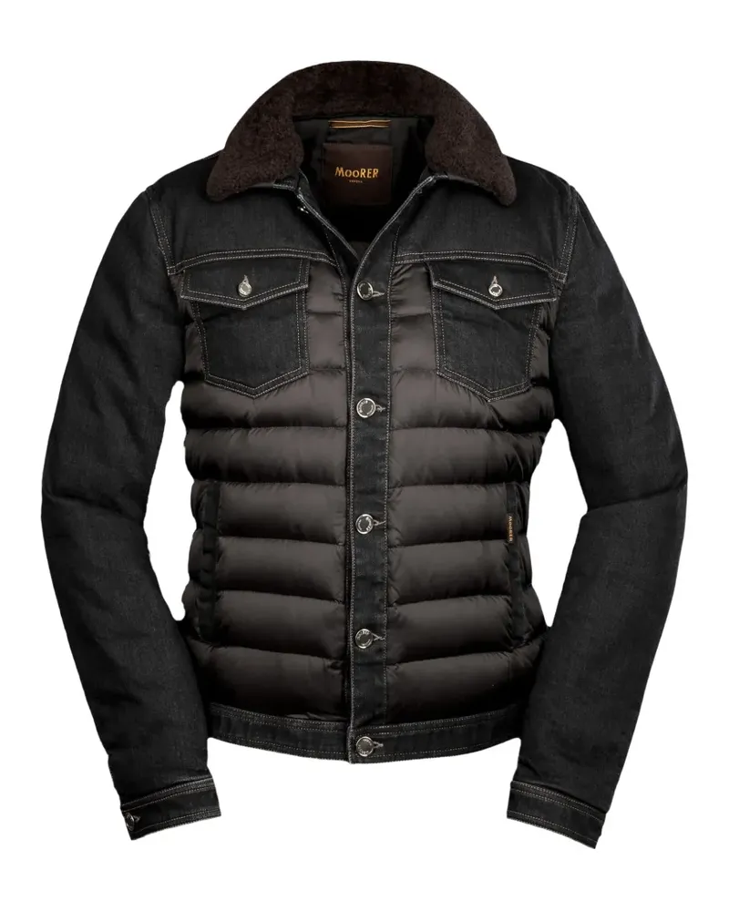 MOORER Gefütterte Jeansjacke - Schwarz Schwarz