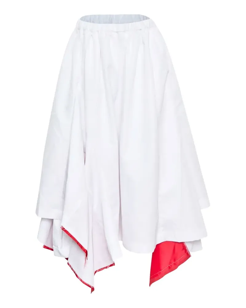 Comme des Garçons elasticated-waistband asymmetric skirt - Weiß Weiß