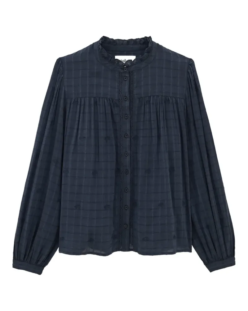 ba&sh Bestickte Melody Bluse mit Rüschen - Blau Blau