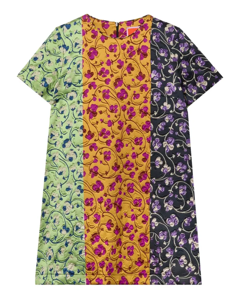 La DoubleJ Swing Minikleid mit Blumen - Grün Grün