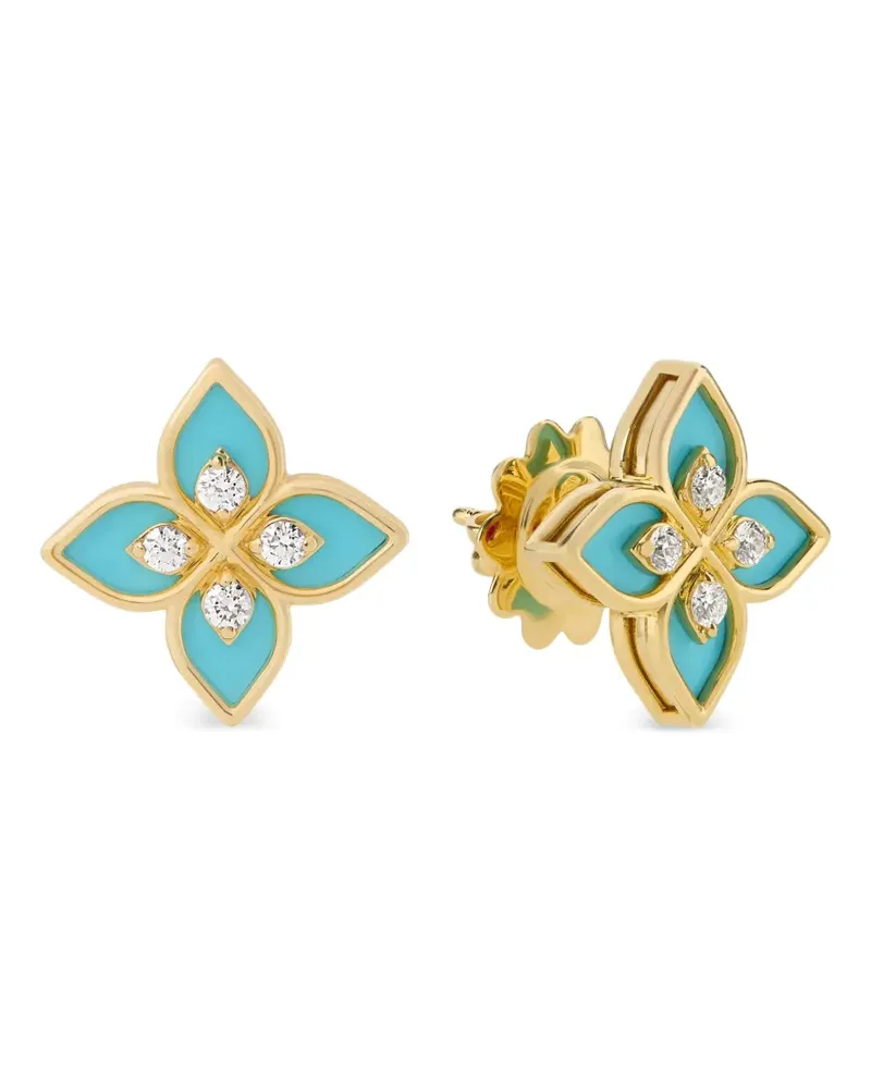 Roberto Coin Princess Flower Ohrringe mit Diamanten - Gold Gold