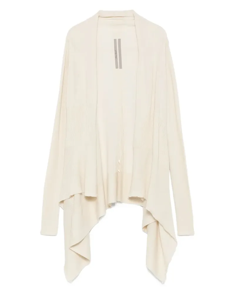 Rick Owens Gerippter Cardigan mit asymmetrischem Saum - Nude Nude