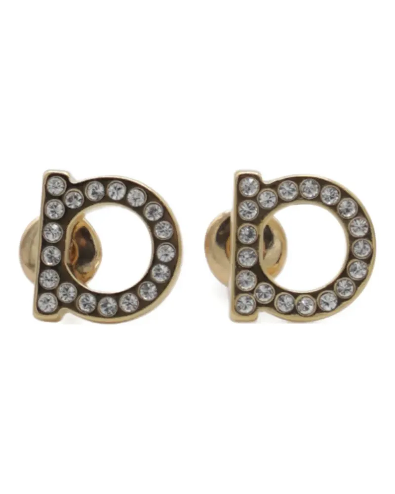 Ferragamo Gancini Ohrringe mit Kristallen - Gold Gold