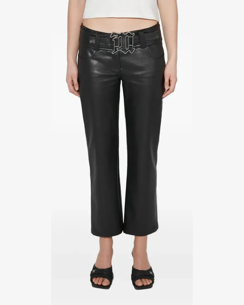 MISBHV logo-buckle trousers - Schwarz Schwarz