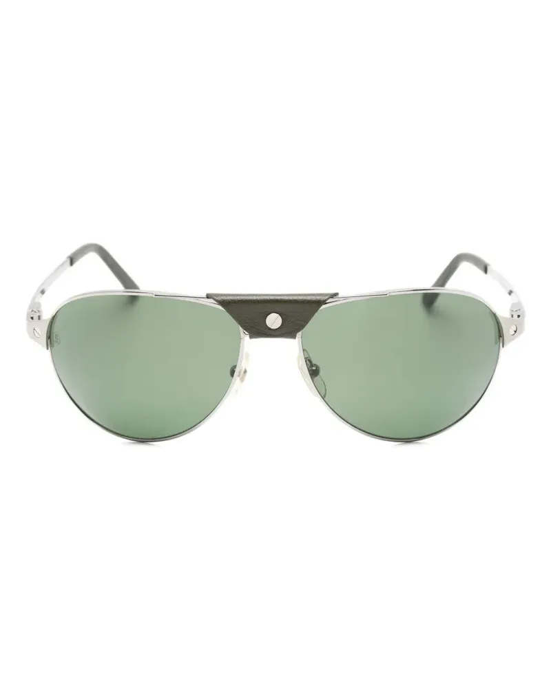 Cartier Edition Santos-Dumont pilot-frame sunglasses - Silber Silber