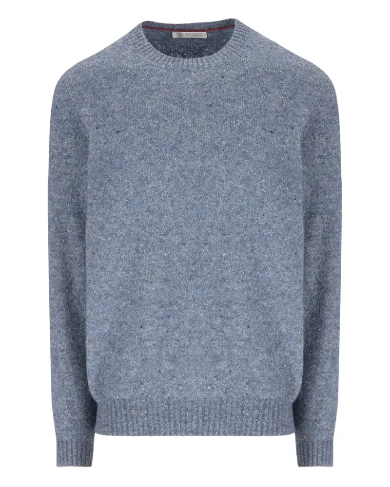 Brunello Cucinelli Gerippter Pullover mit meliertem Effekt - Blau Blau