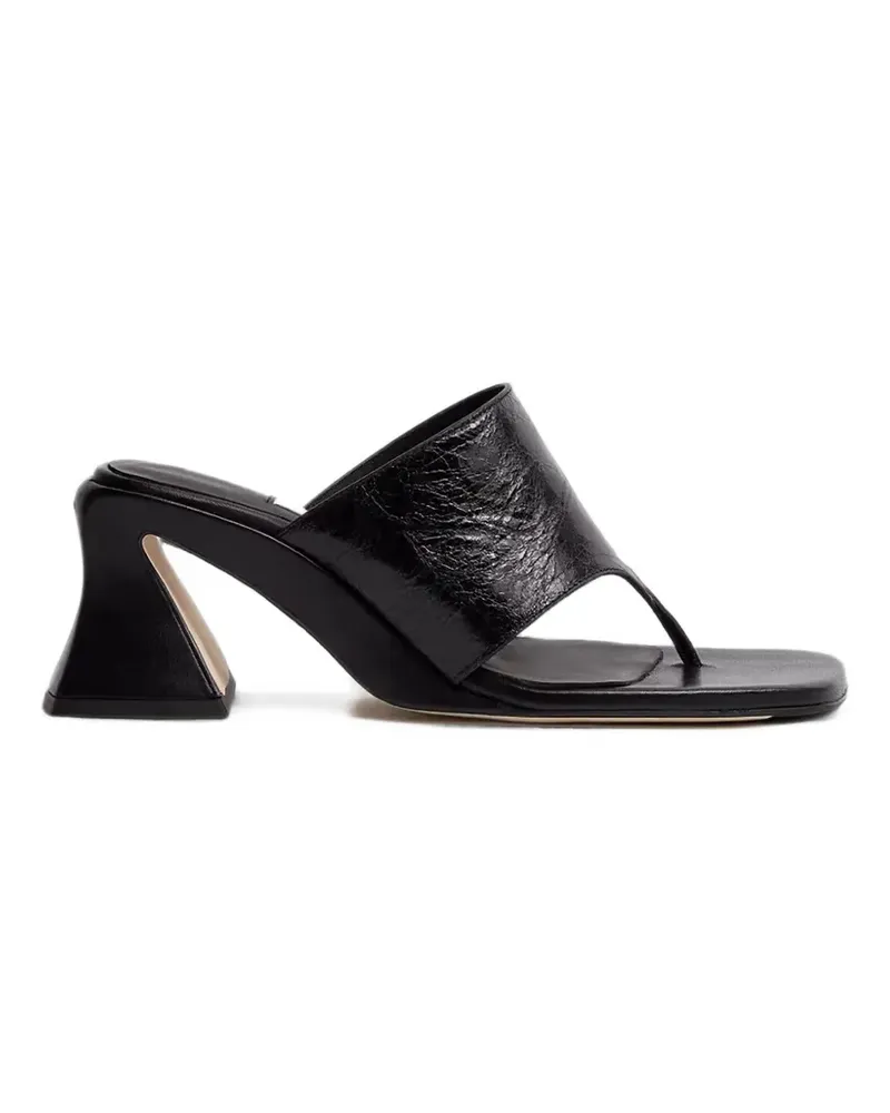 Miista Sandalen mit Knitteroptik - Schwarz Schwarz