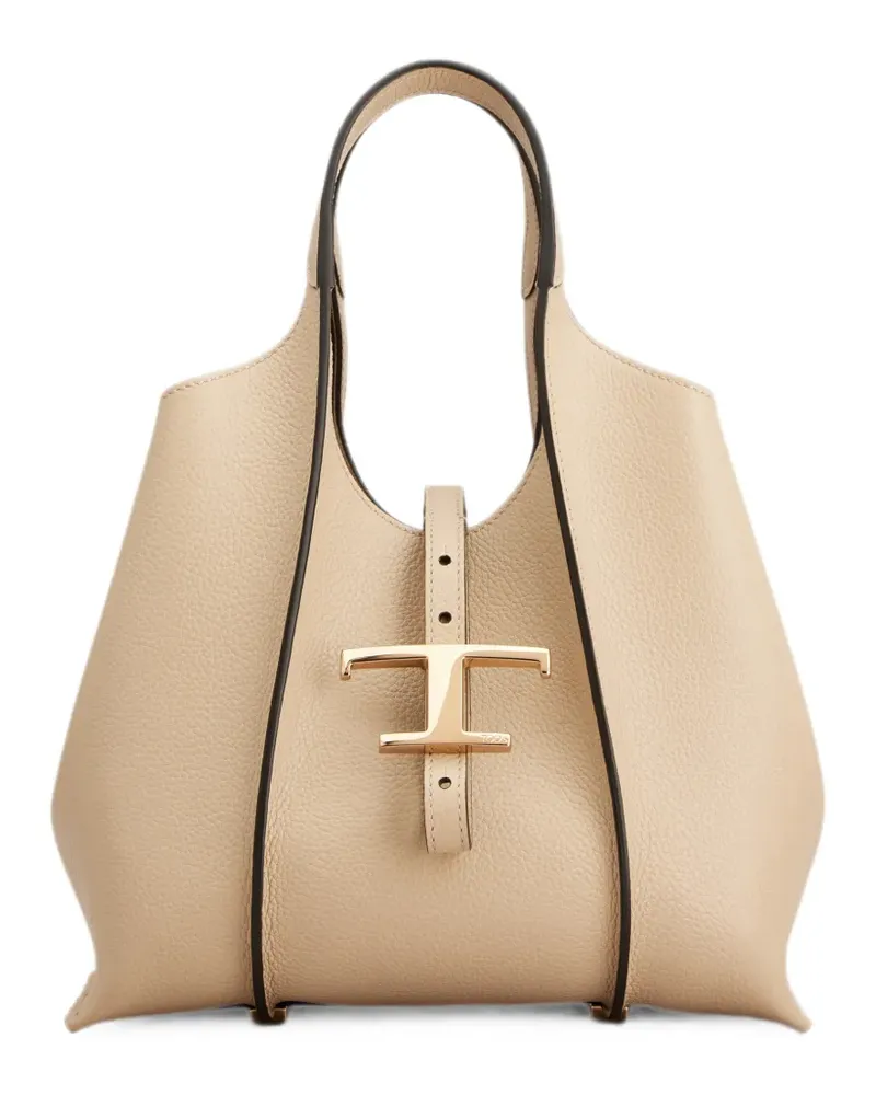 TOD'S T Timeless shopping bag in leather mini - Nude Nude
