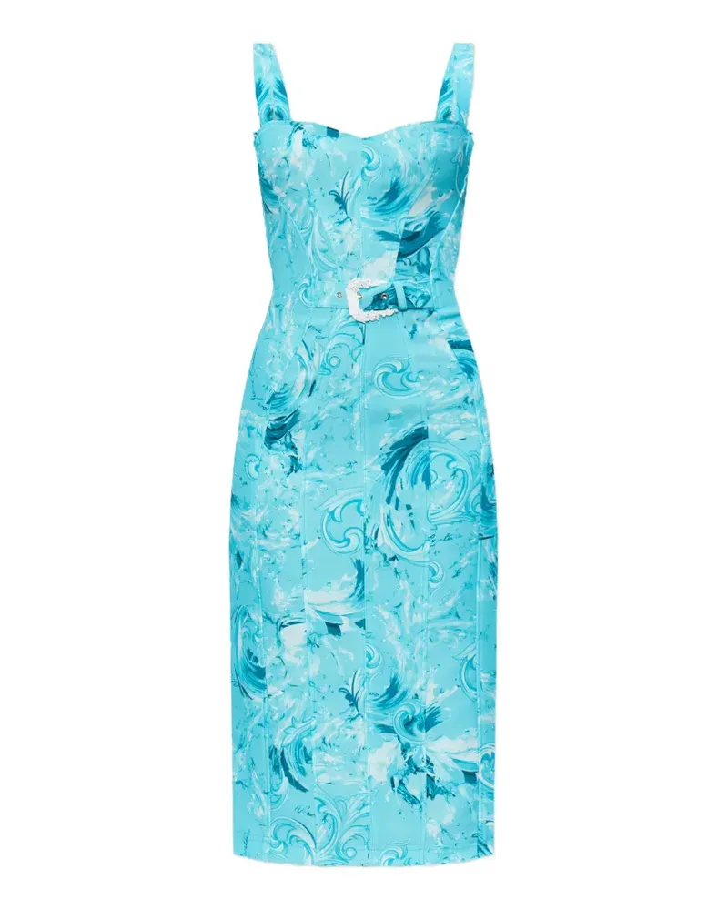Versace Jeans floral belted dress - Blau Blau