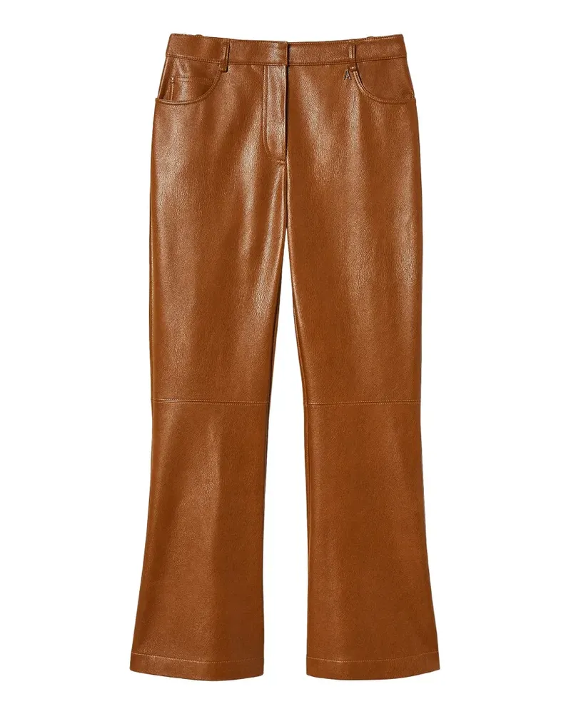 Twin-Set faux-leather flared trousers - Braun Braun