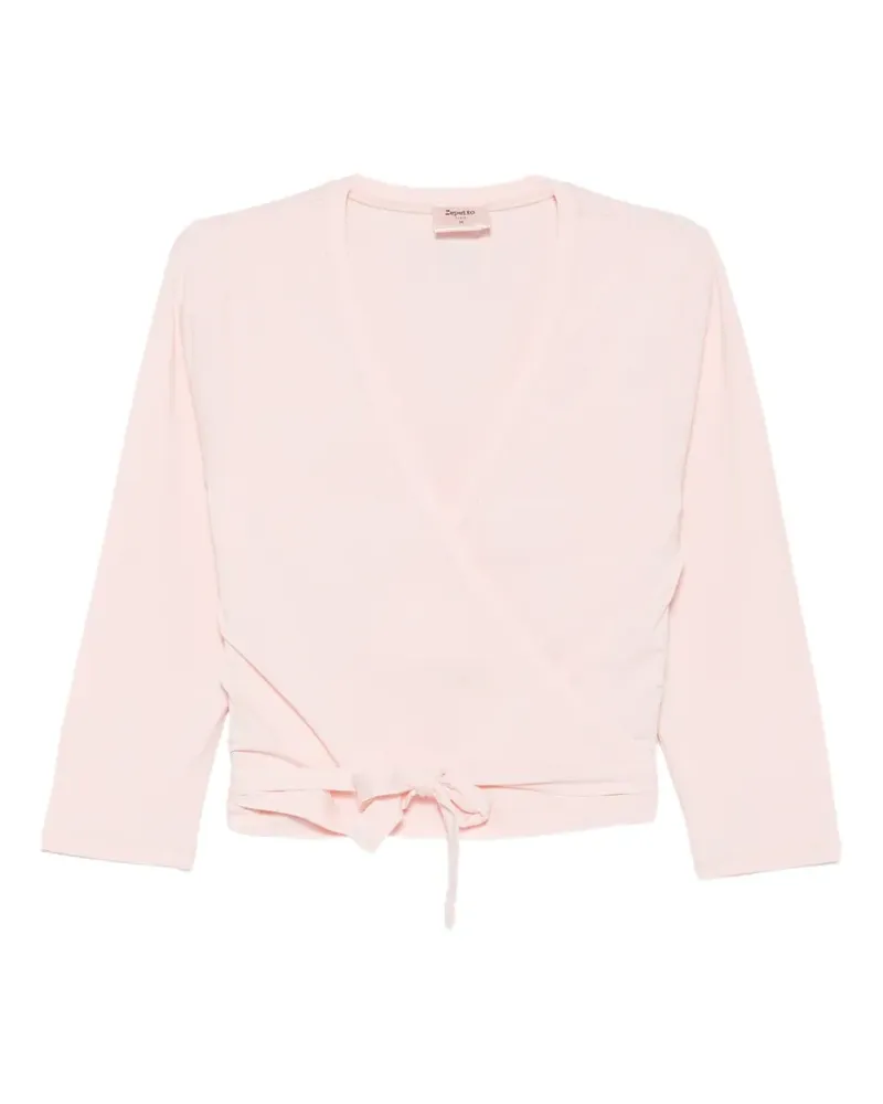 Repetto Top in Wickeloptik mit Bindeband - Rosa Rosa